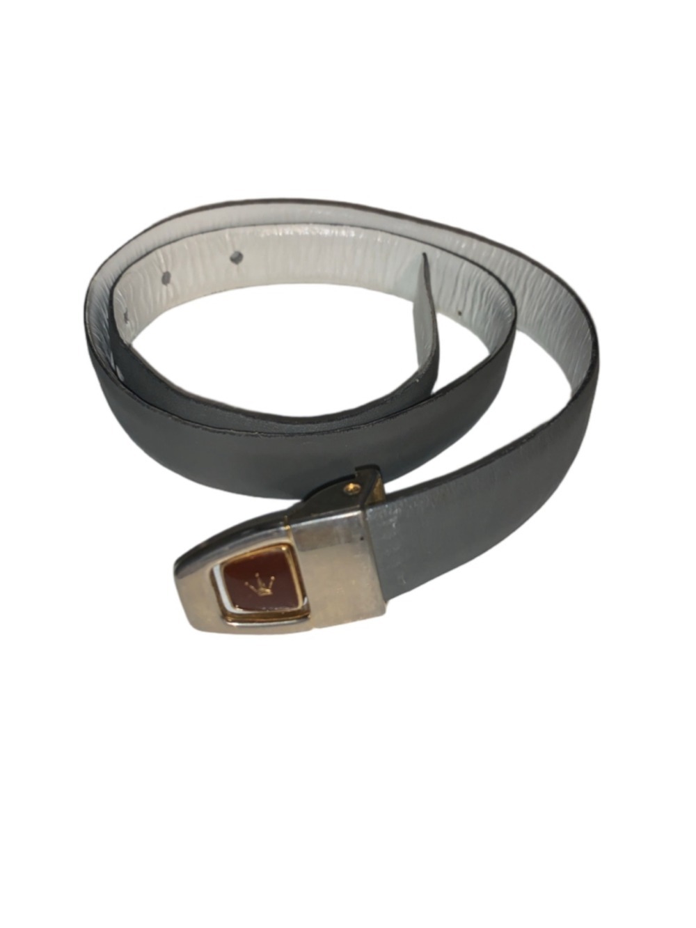 Women's Unbranded Grey Belt with Gold Crown Buckle, One Size
